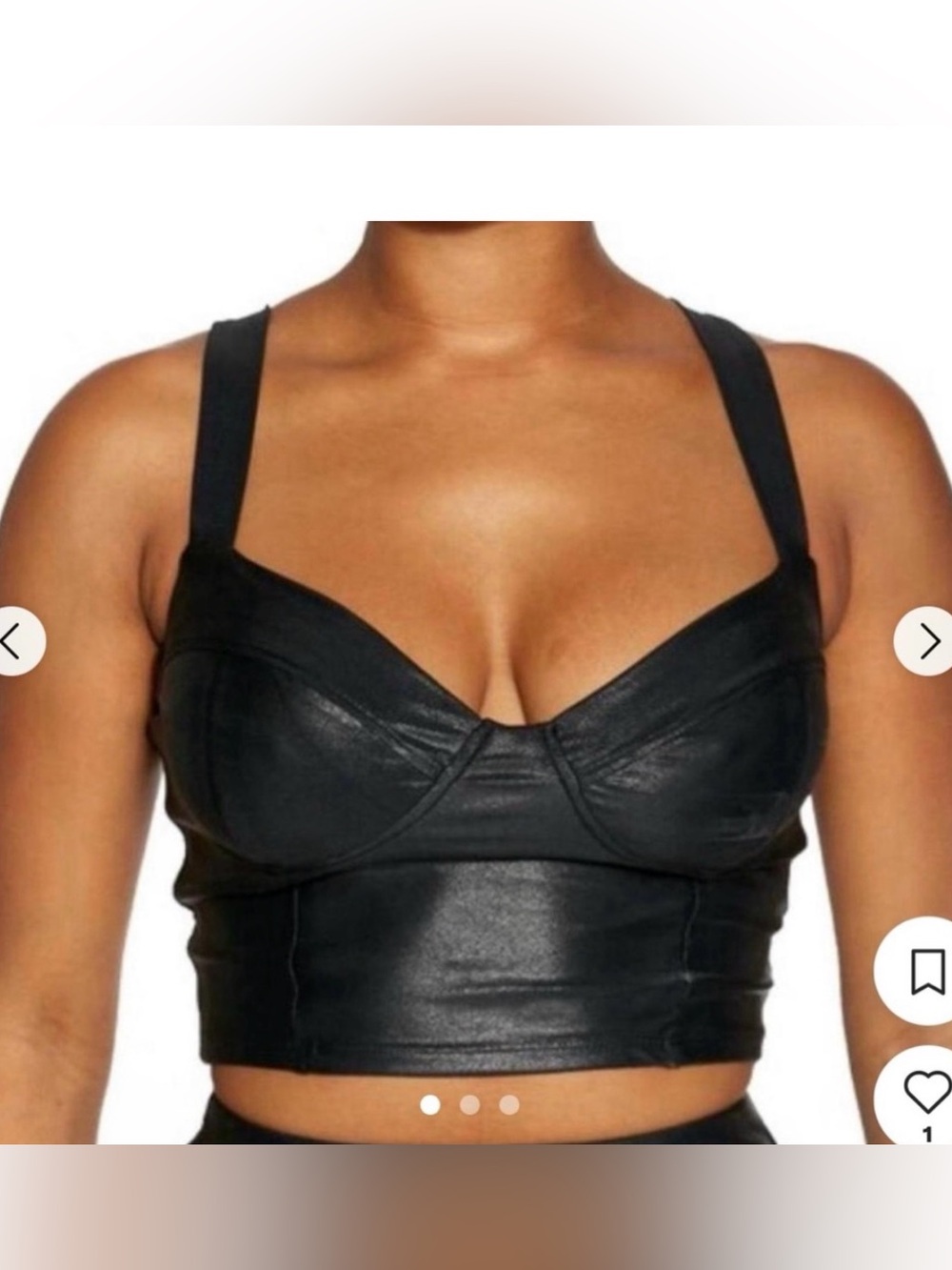 Naked Wardrobe Black Faux Leather Bustier Crop Top - Women